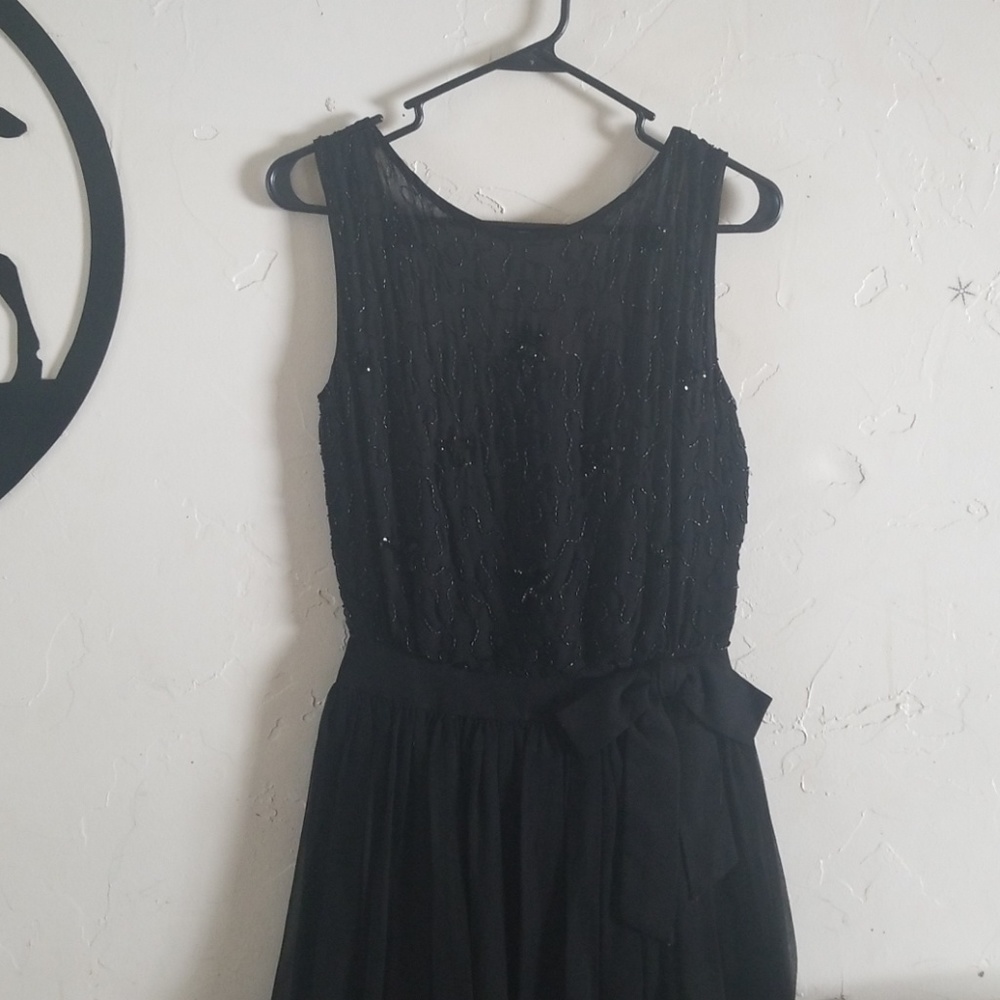 Vintage 1960s dress black sandra sage
